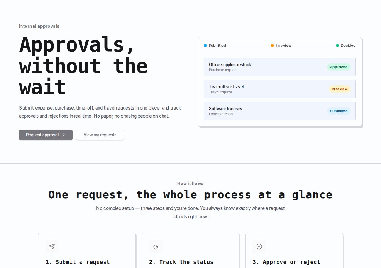 Internal Approvals preview