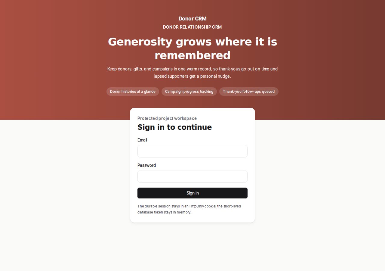 Donor CRM preview