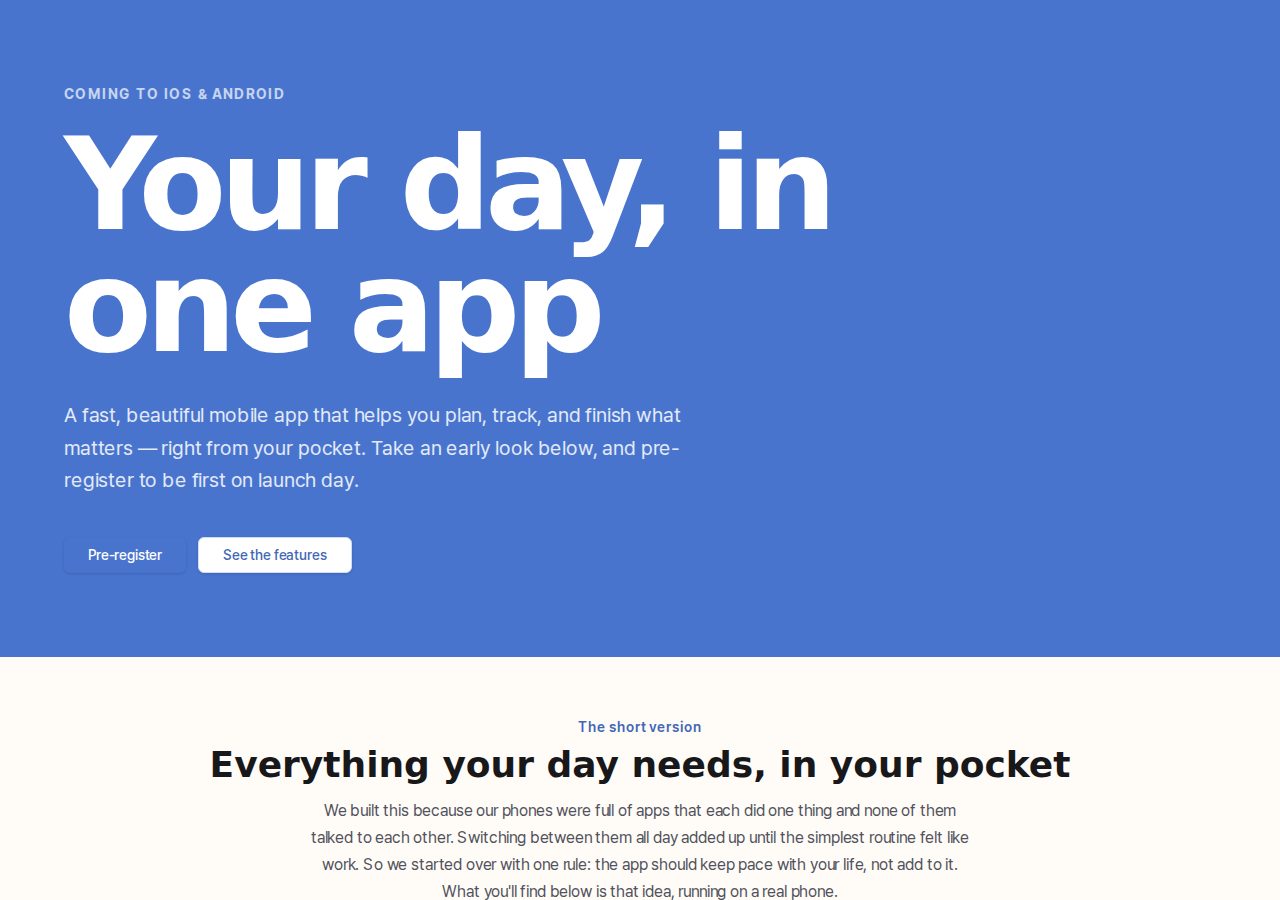 Mobile App Landing preview